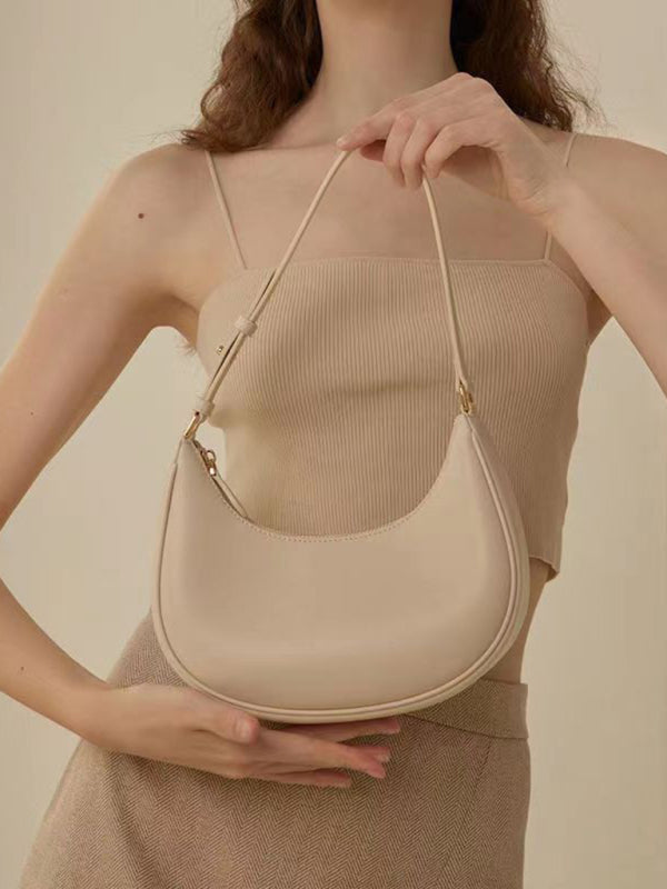 Women's PU Half Moon Shoulder Baguette Bag