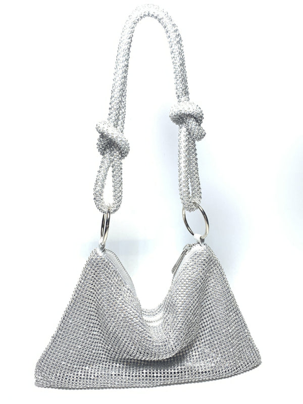Handmade Rhinestone Knotted Shoulder Bag