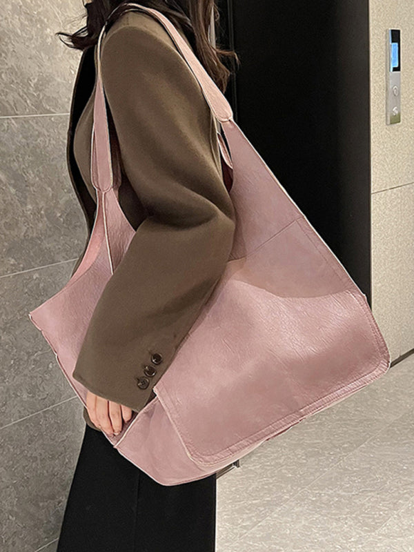 Soft Leather Large Tote Shoulder Bag