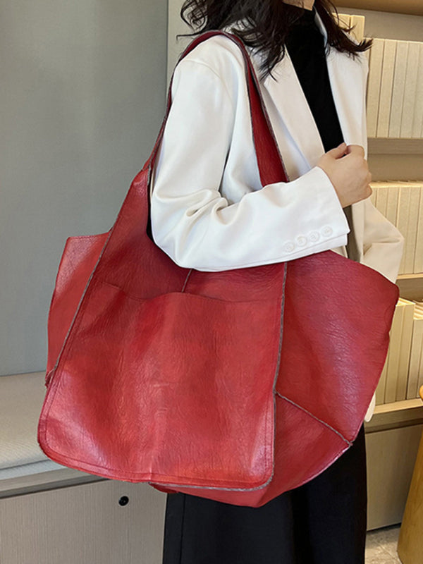 Soft Leather Large Tote Shoulder Bag