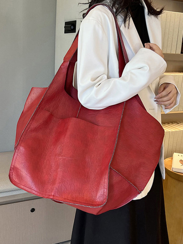 Soft Leather Large Tote Shoulder Bag