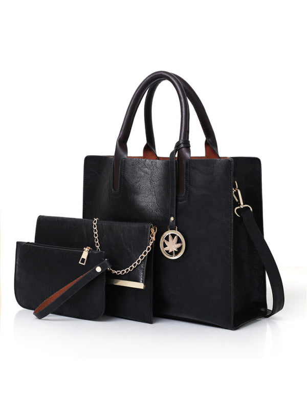 Women's PU Leather Tote Bag Set – Large Shoulder Bag