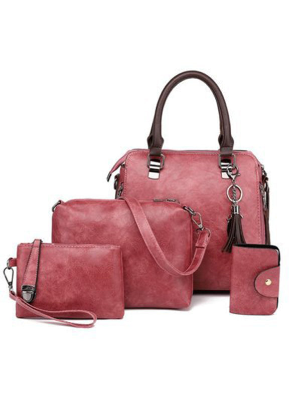 Women's Retro PU Handbag 4-Piece Set