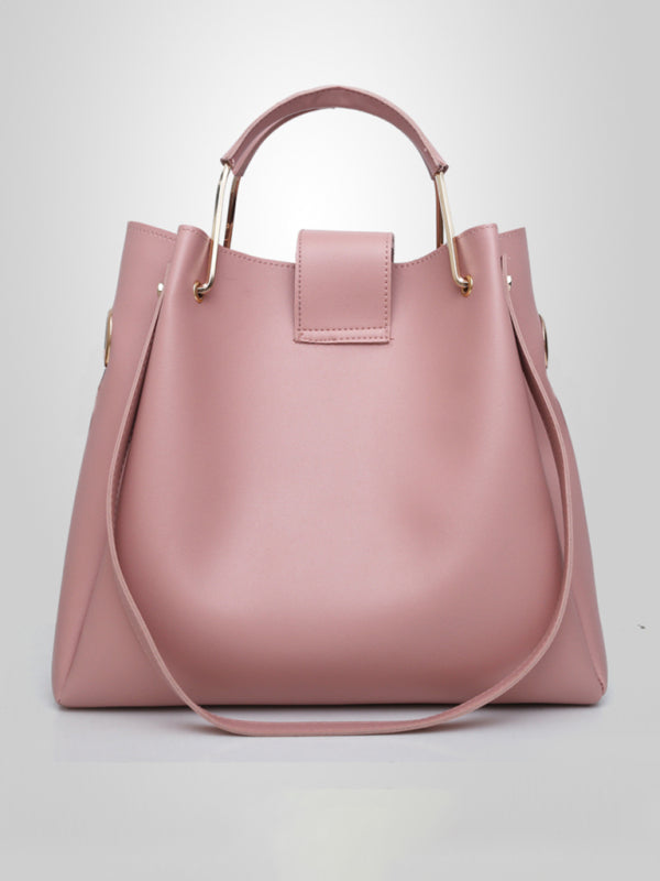 3-Piece PU Leather Bucket Shoulder Handbag Set