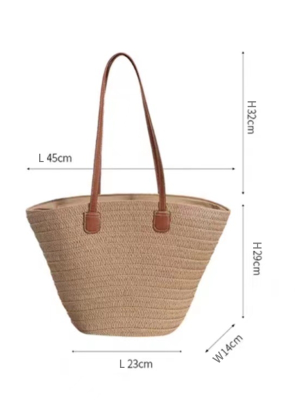 Woven Straw Shoulder Tote Beach Bag