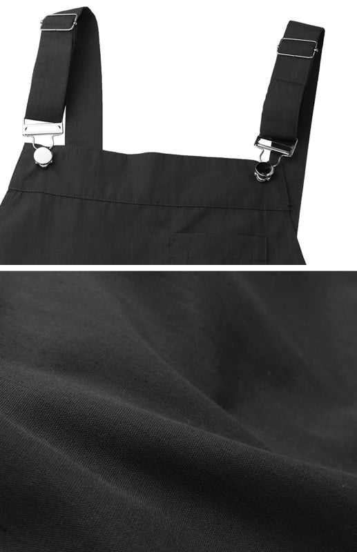 Solid Color Suspender Midi Skirt – Square Neck & Front Pocket