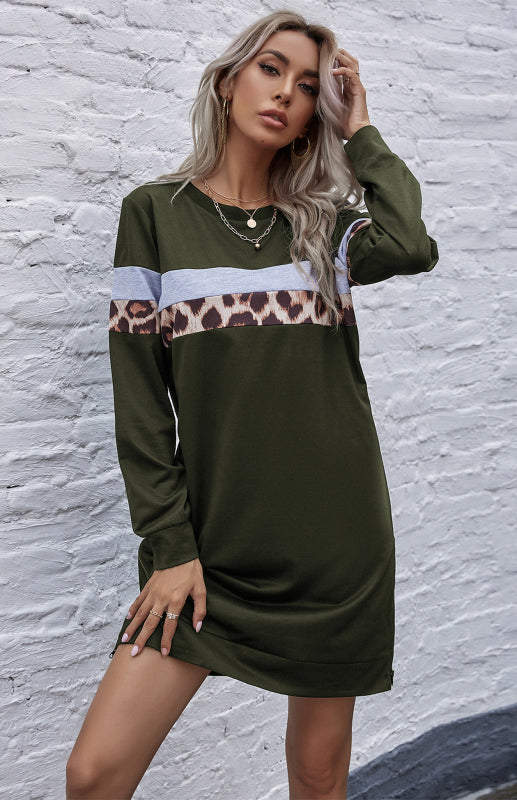 Lässiges Damen-Midikleid mit Rundhalsausschnitt – Atmungsaktive Baumwollmischung für Frühling/Sommer