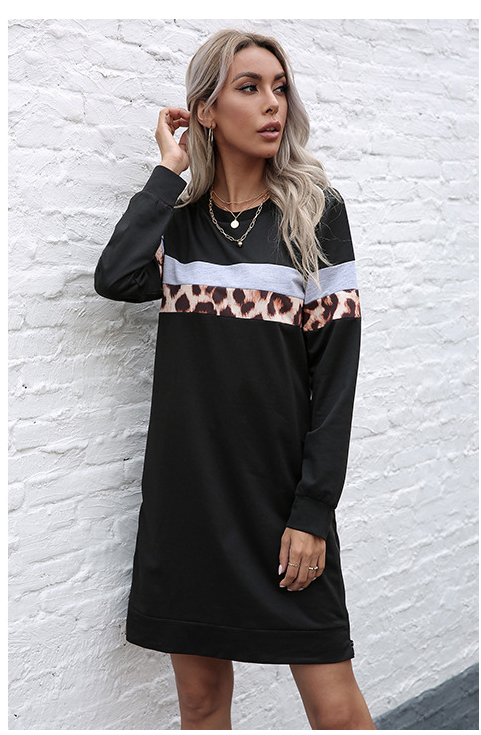 Lässiges Damen-Midikleid mit Rundhalsausschnitt – Atmungsaktive Baumwollmischung für Frühling/Sommer