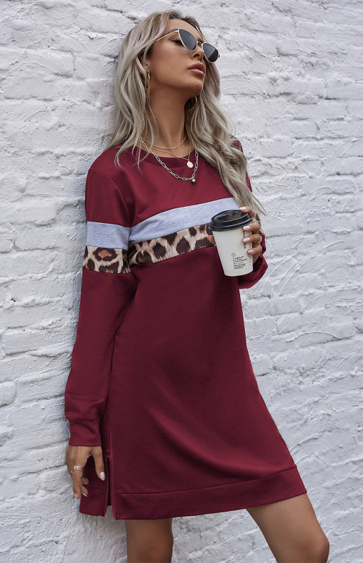 Lässiges Damen-Midikleid mit Rundhalsausschnitt – Atmungsaktive Baumwollmischung für Frühling/Sommer