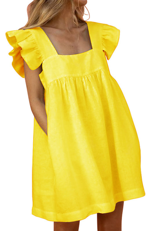 Square Collar Loose Vest Skirt – Lightweight Summer Midi Dress