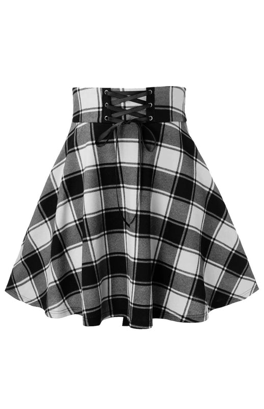 Plaid A-Line High Waist Skirt – Smiling Maria