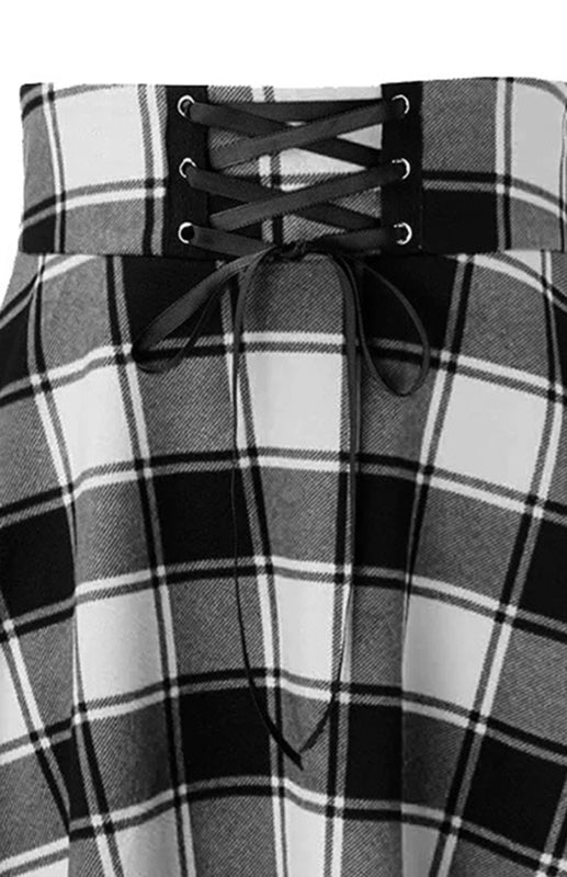 Plaid A-Line High Waist Skirt – Smiling Maria