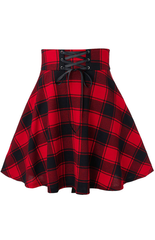 Plaid A-Line High Waist Skirt – Smiling Maria