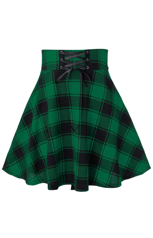 Plaid A-Line High Waist Skirt – Smiling Maria