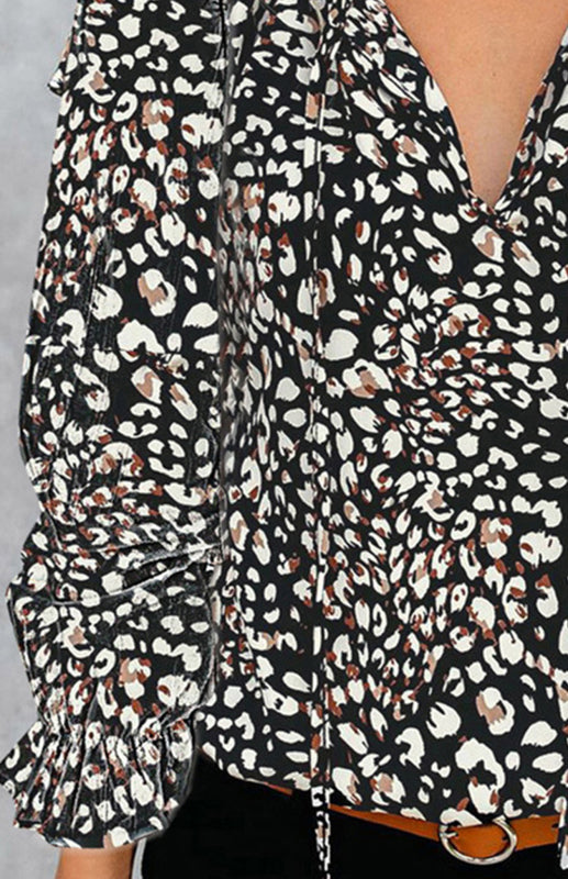 Boho Floral V-Neck Long Sleeve Shirt for Women