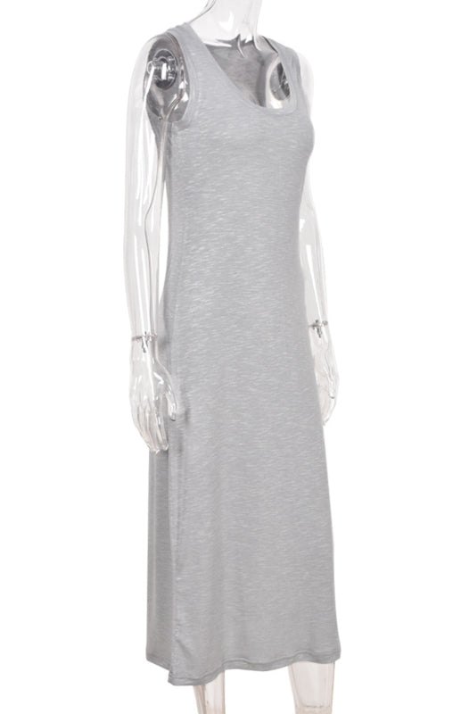 Summer Knit Halter Tank Dress – Retro Sleeveless Spaghetti Strap