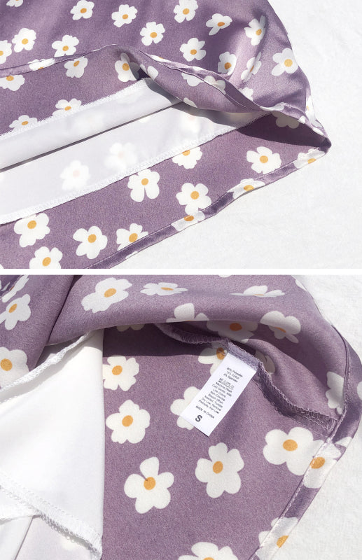 Floral High Waist Satin Skirt – Smiling Maria