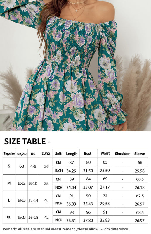 Floral Square Neck Mini Dress – Puff Sleeves & Retro Fit