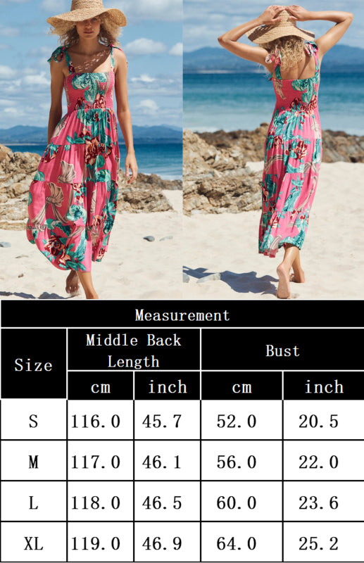 Women's Boho Pop Print Holiday Maxi Dress