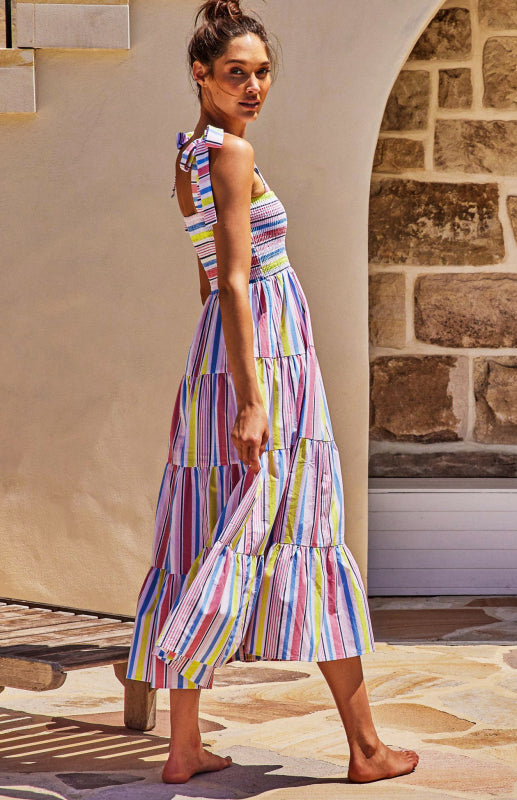 Women's Boho Pop Print Holiday Maxi Dress