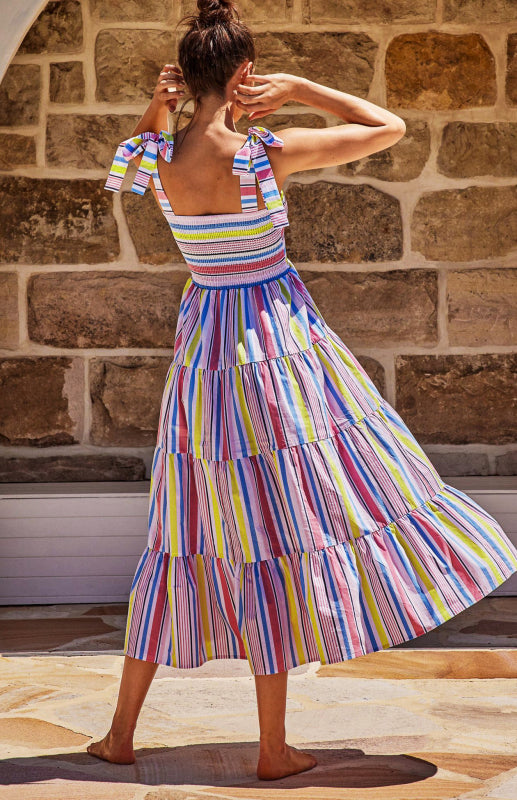Women's Boho Pop Print Holiday Maxi Dress