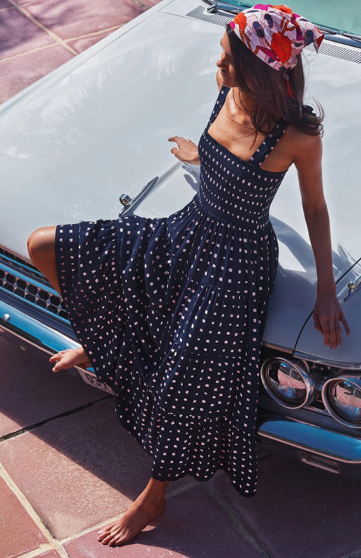 Women's Boho Pop Print Holiday Maxi Dress