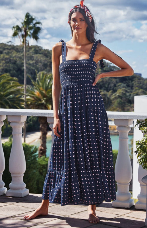 Women's Boho Pop Print Holiday Maxi Dress