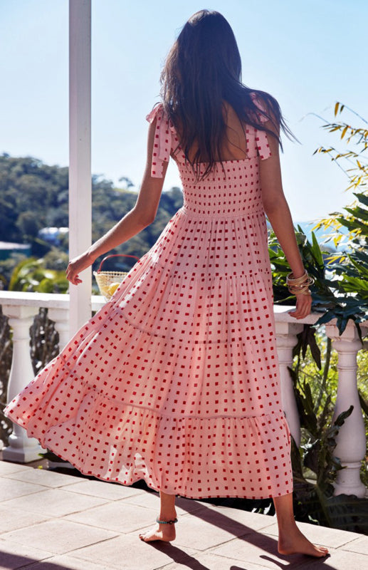Women's Boho Pop Print Holiday Maxi Dress