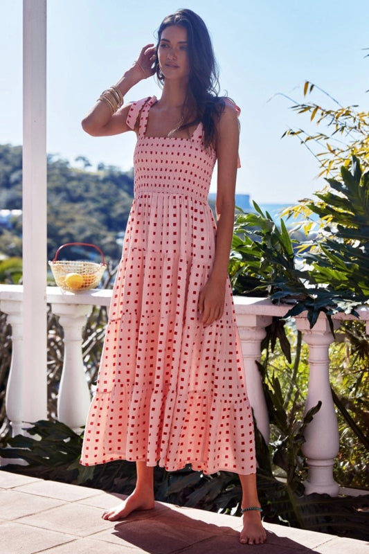 Women's Boho Pop Print Holiday Maxi Dress