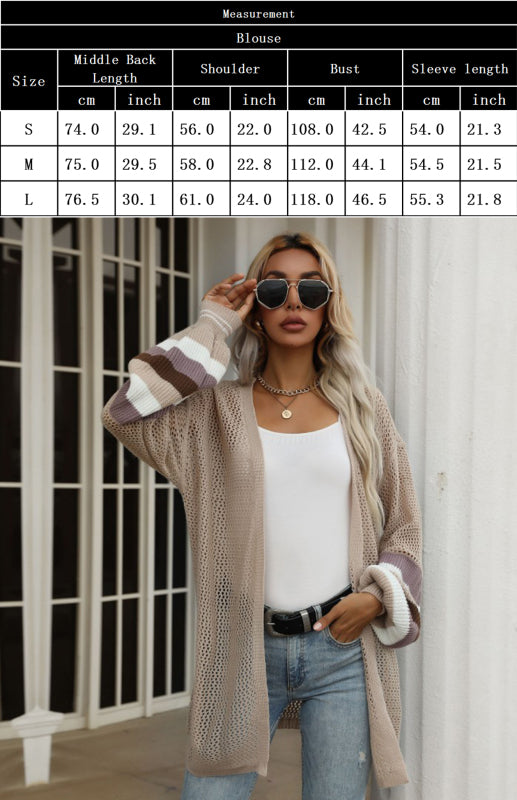 Women's Colorblock Open Front Knit Sweater