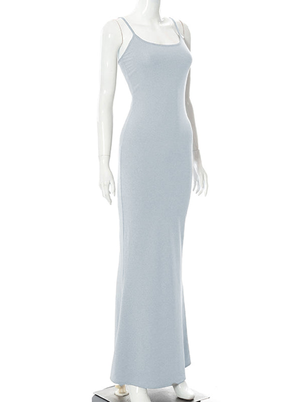 Slim Sleeveless High Waist Knit Midi Dress – Spring Casual Style
