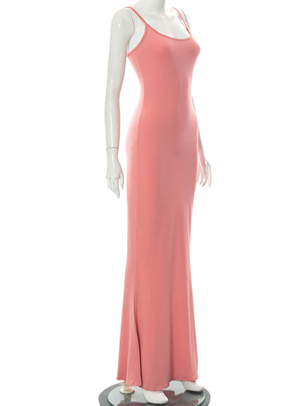 Slim Sleeveless High Waist Knit Midi Dress – Spring Casual Style
