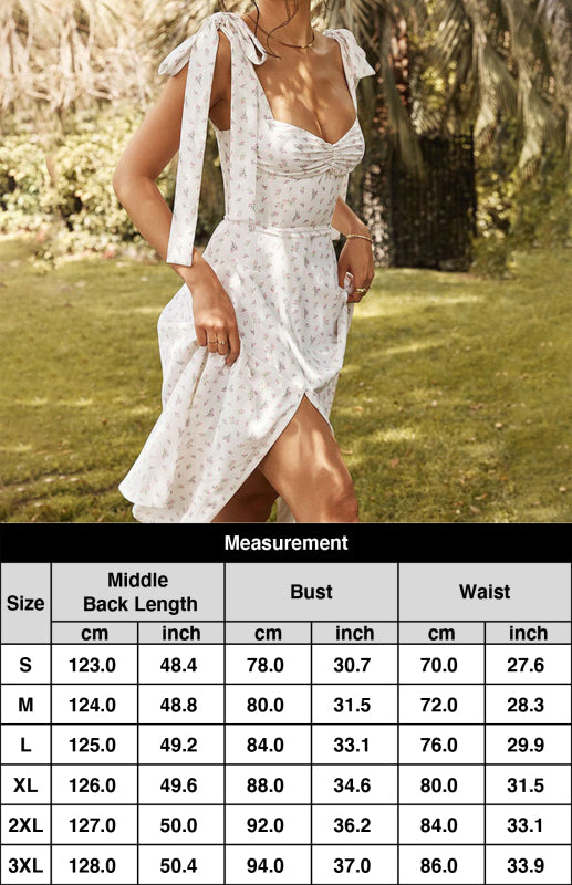 Floral Lace-Up Maxi Dress with Side Slit – Sleeveless Bohemian Style