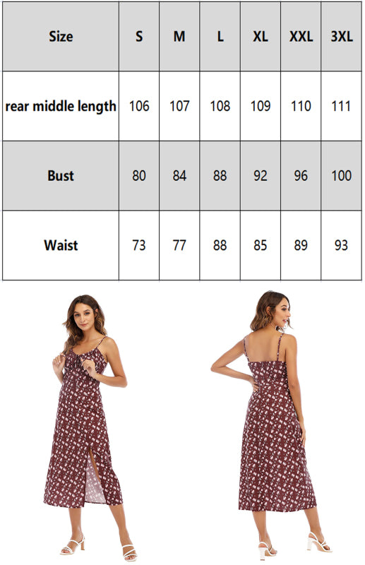 Open Back Sling Floral Dress – Slim Fit Summer Midi