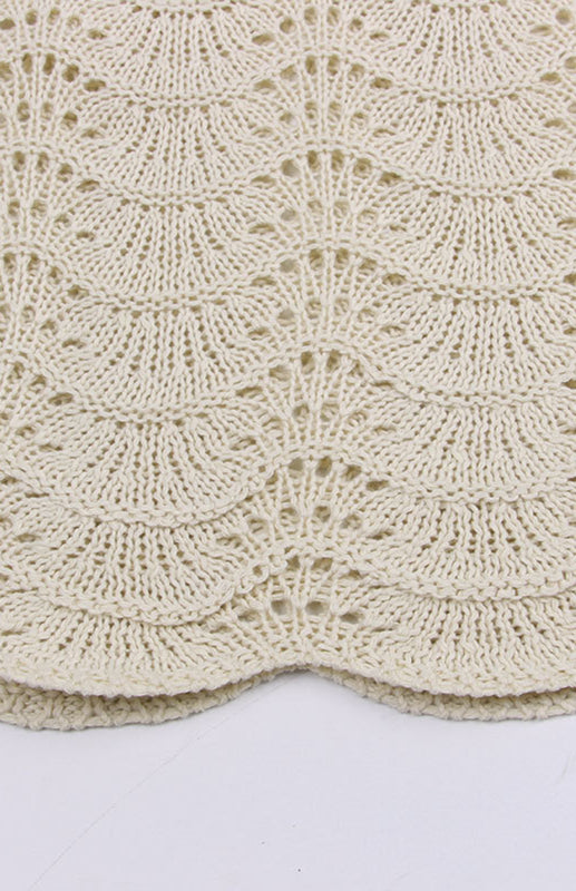 Sleeveless Knit Mini Dress – Cutout Detail, Round Neck, Spring-Summer Style