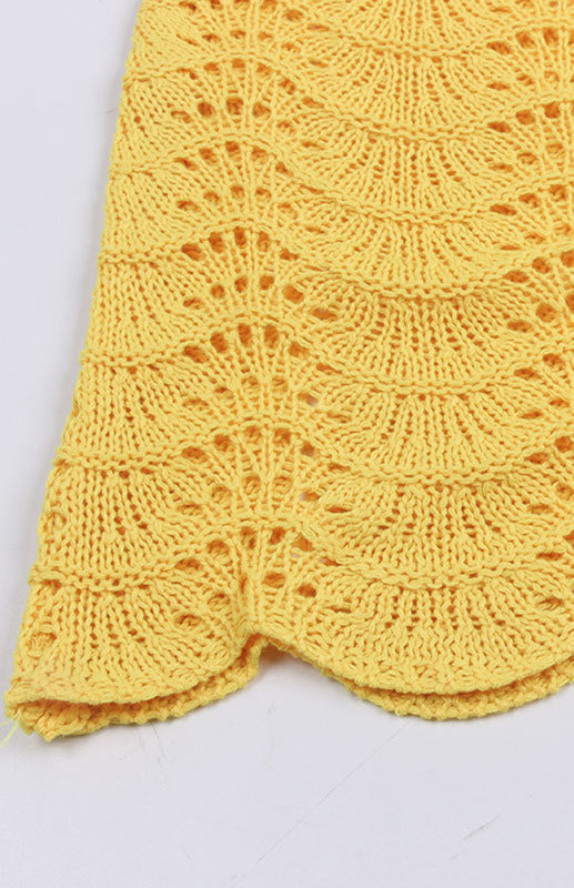 Sleeveless Knit Mini Dress – Cutout Detail, Round Neck, Spring-Summer Style