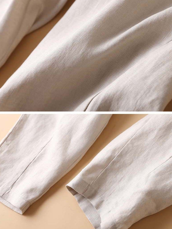 Cotton Linen Cropped Harem Pants – Smiling Maria