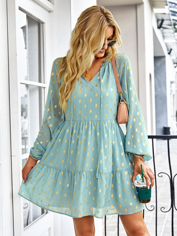 Elegant Waist-Slimming Woven Midi Dress – Long Sleeves & Pullover Fit