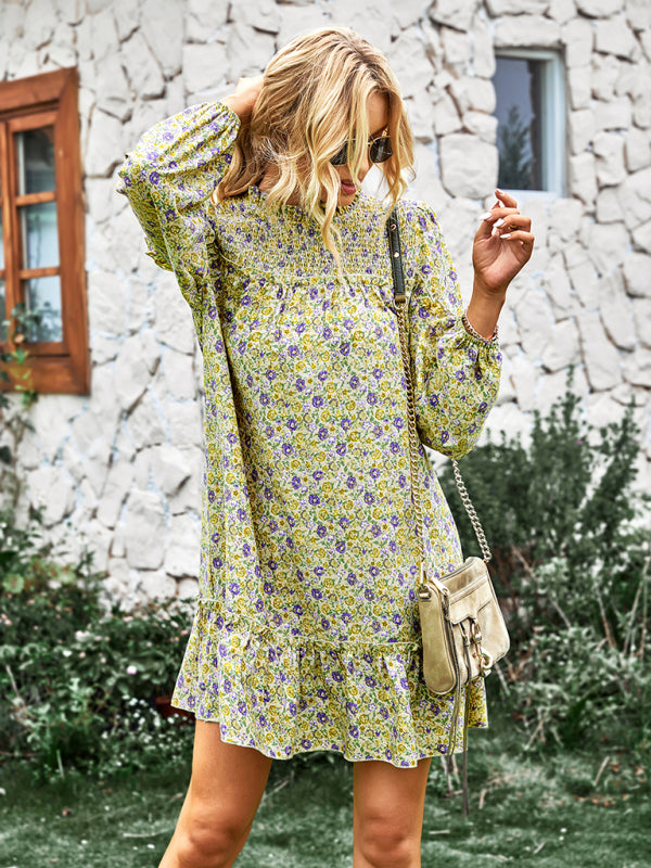 Women's Floral Waist-Defining Holiday Dress