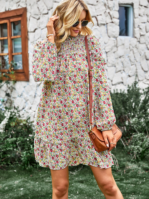 Women's Floral Waist-Defining Holiday Dress