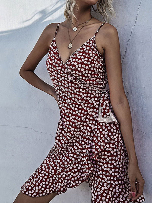 Irregular Ruffle One-Piece Dress – Sleeveless A-Line Silhouette