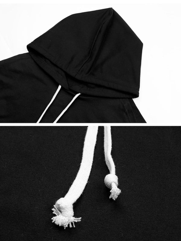 Off-Shoulder Hooded Sweater Dress – Long Sleeve Loose Fit in Solid Color