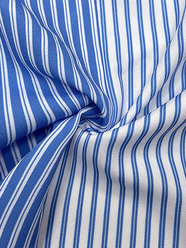 Women's Striped Button-Down Long Sleeve Shirt