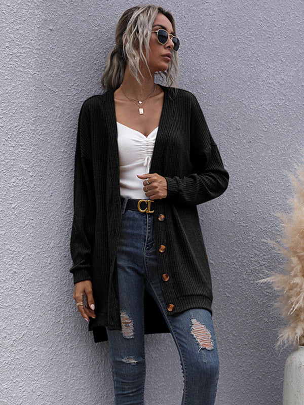 Women's Knitted V-Neck Cardigan Sweater Coat