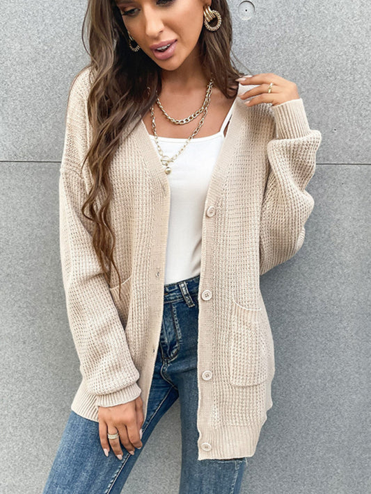 Women's Knit Button Cardigan Sweater Khaki
