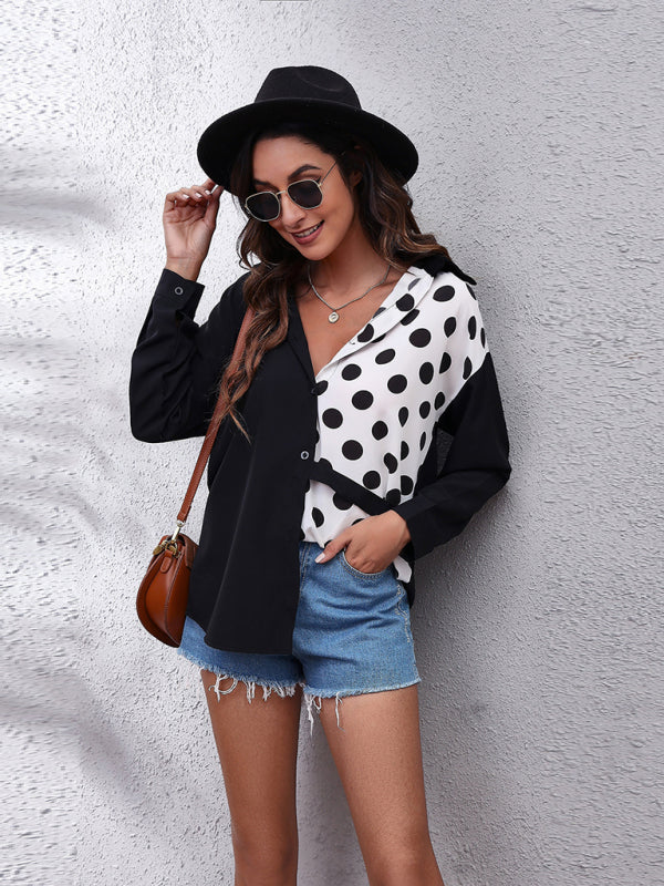 Women's Checkerboard Mosaic Long Sleeve Shirt