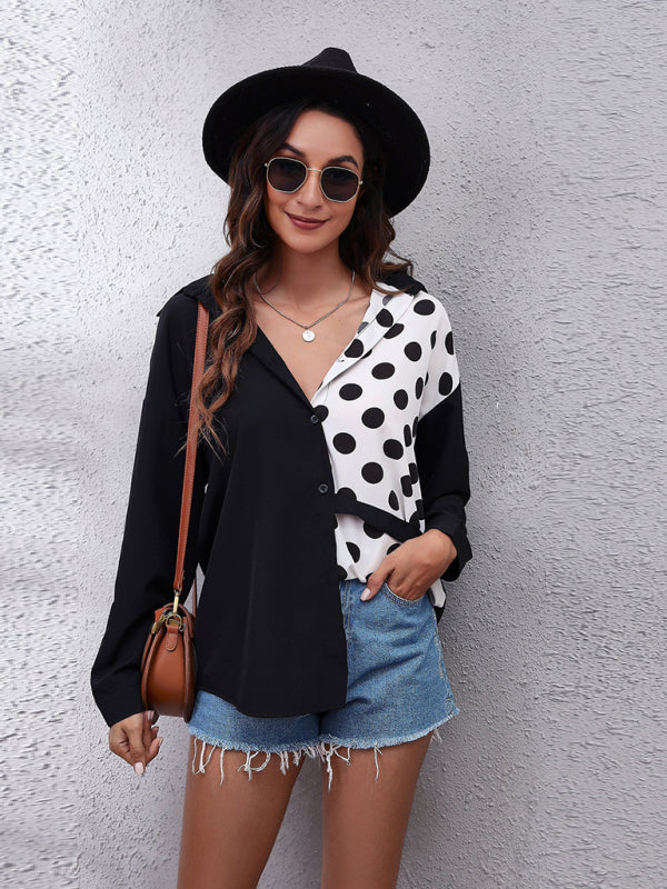 Women's Checkerboard Mosaic Long Sleeve Shirt