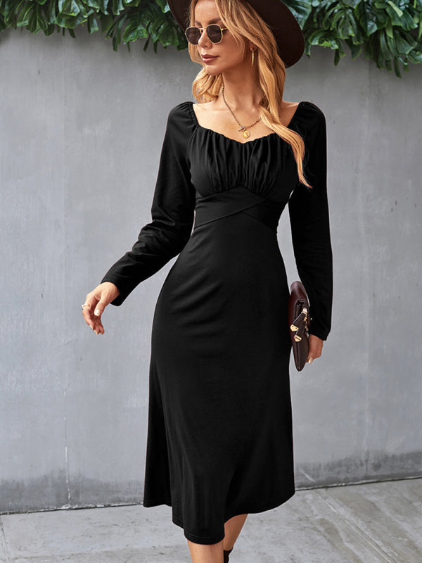 Women's Solid Knit Raglan Sleeve Dress