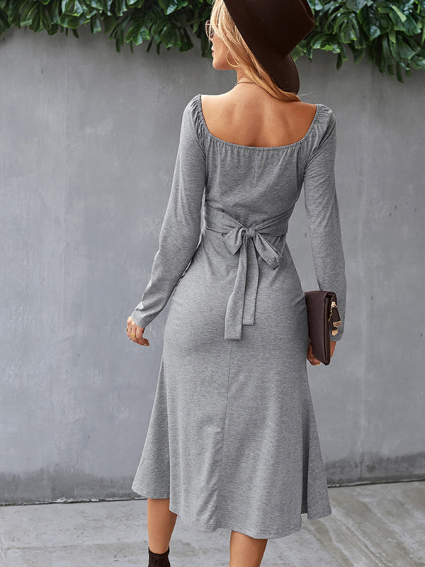 Women's Solid Knit Raglan Sleeve Dress