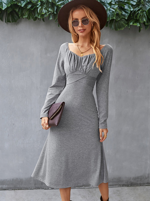 Women's Solid Knit Raglan Sleeve Dress